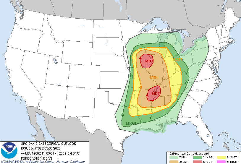 Severe Weather Outlook 3/31/2023