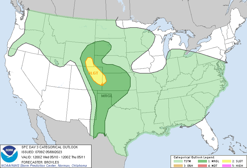 First NWS Slight Chance for Severe Weather in Colorado 5/10/2023