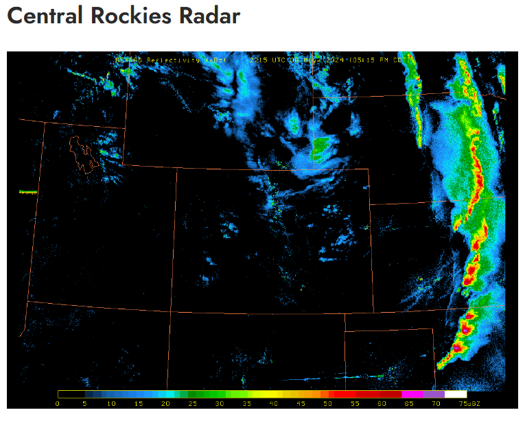 An image of weather radar available to Skyview Weather subscribers.