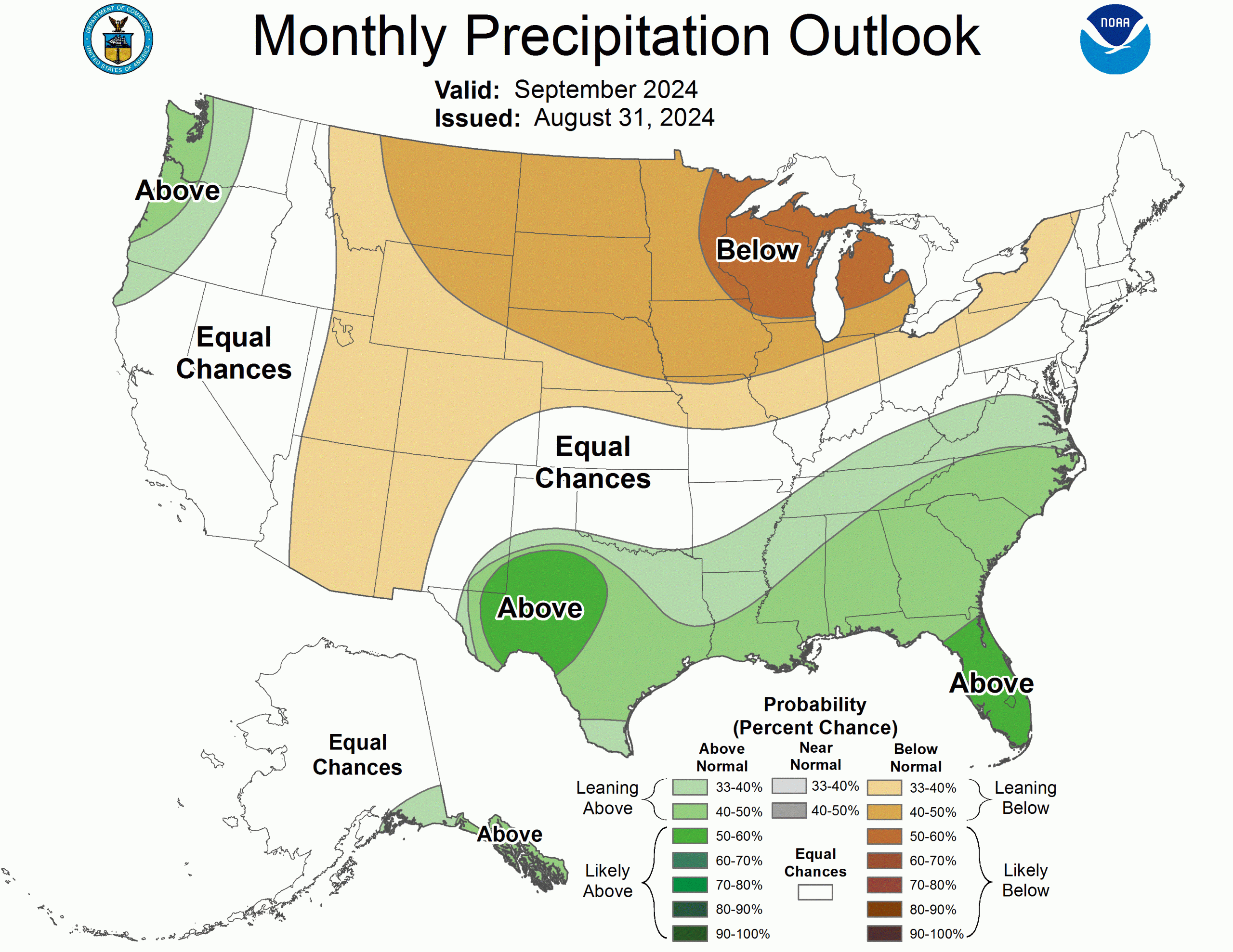 September Precipitation Outlook for the US