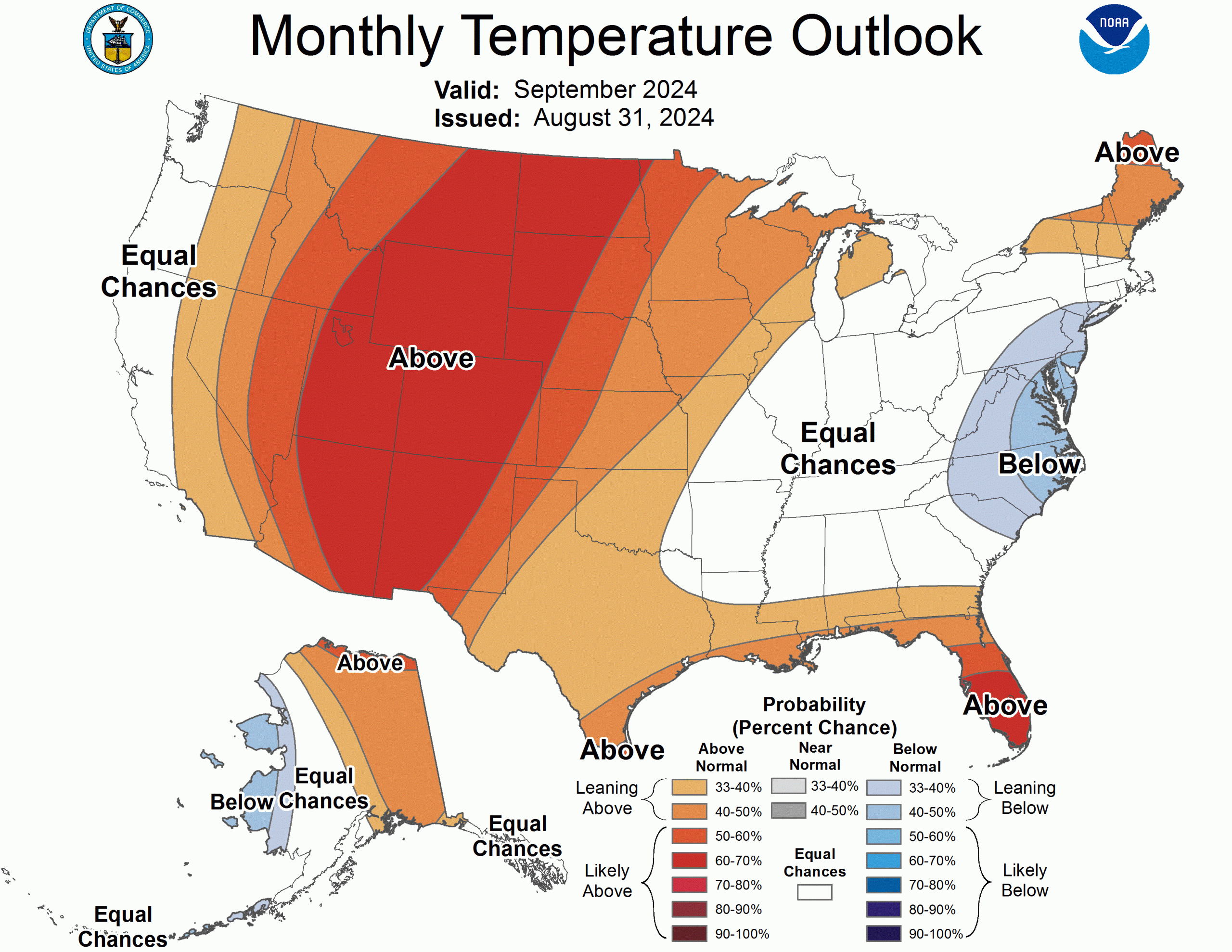 September Temperature Outlook for the US