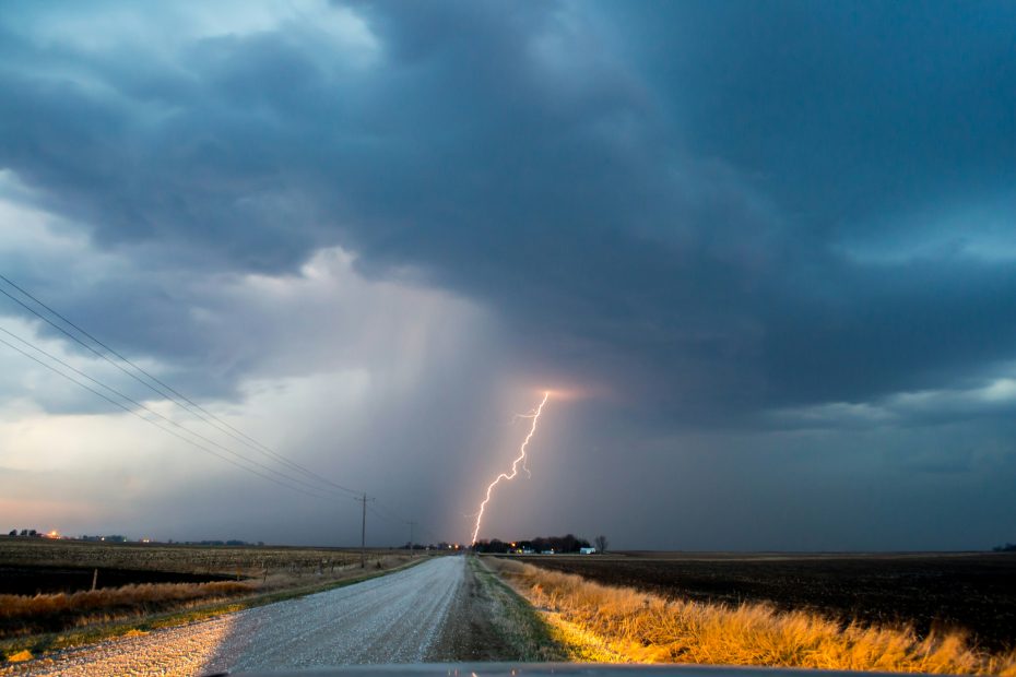 Lightning strikes road - photo by NOAA via Unsplash