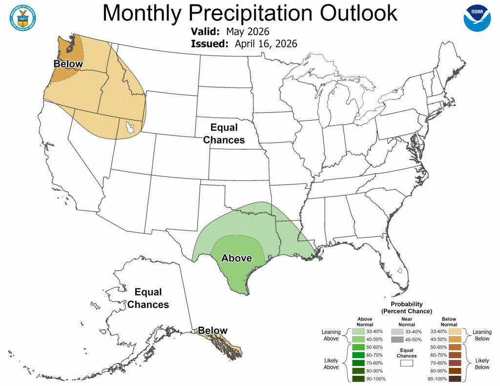 Precipitation Outlook for May 2026 - NOAA Climate Prediction Center